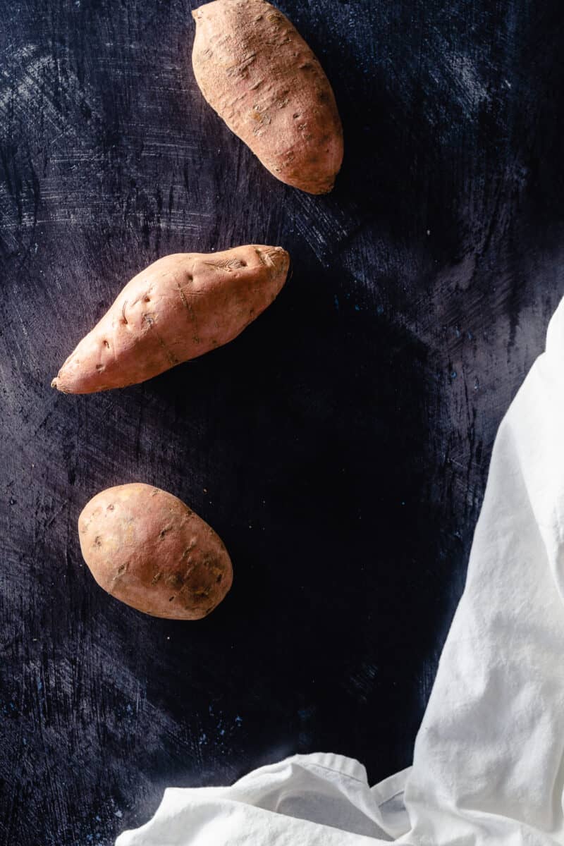 Three sweet potatoes