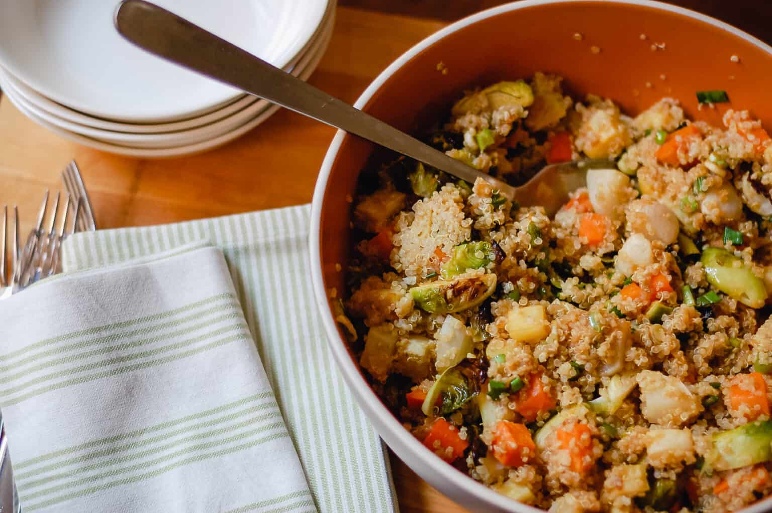 Ginger Scallion Quinoa with Roasted Root Vegetables Blossom to Stem