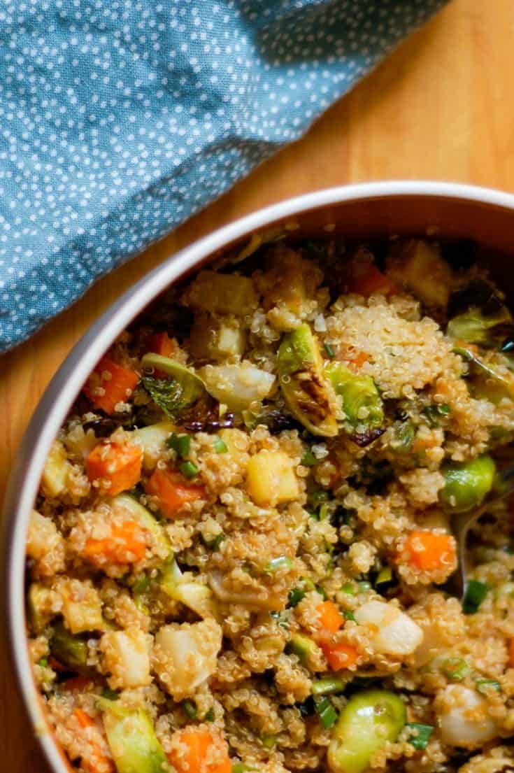 Ginger Scallion Quinoa with Roasted Vegetables