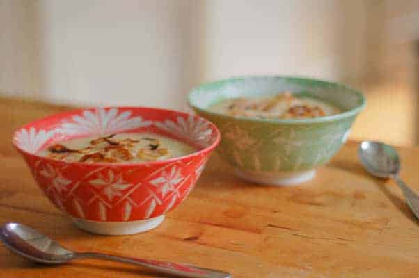 Roasted Cauliflower Soup with Balsamic Glazed Shallots. Gluten free, vegetarian. From Blossom To Stem | Because Delicious www.blossomtostem.net