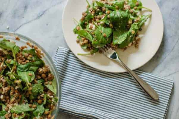 Lentil Arugula Salad with Feta and Red Wine Shallot Vinaigrette. So good. From Blossom To Stem | Because Delicious www.blossomtostem.net