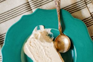 Cocoa Nib Semifreddo. An easy and and elegant 3 ingredient frozen dessert that's like ice cream but smoother and lighter. So good. Like a grown-up frosty. From Blossom to Stem | Because Delicious | www.blossomtostem.net