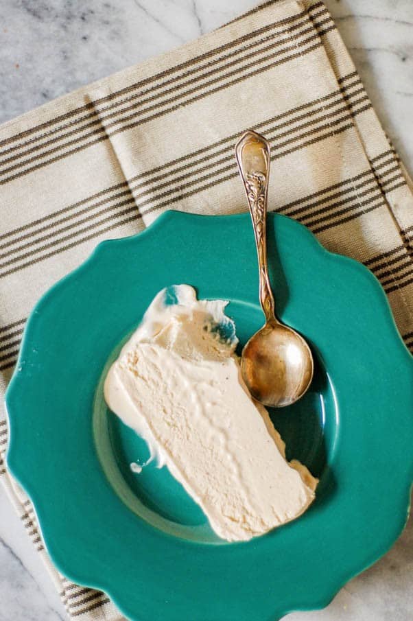 Cocoa Nib Semifreddo. An easy and and elegant 3 ingredient frozen dessert that's like ice cream but smoother and lighter. So good. Like a grown-up frosty. From Blossom to Stem | Because Delicious | www.blossomtostem.net