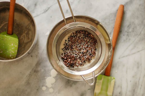 Cocoa Nib Semifreddo. An easy and and elegant 3 ingredient frozen dessert that's like ice cream but smoother and lighter. So good. Like a grown-up frosty. From Blossom to Stem | Because Delicious | www.blossomtostem.net 