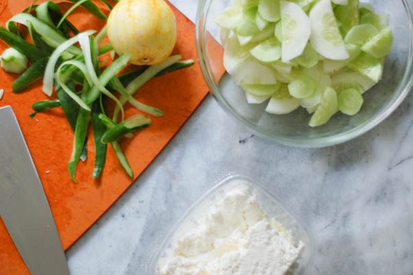 Tomato and Cucumber Salad with Basil Vinaigrette. My salad of the summer! From Blossom to Stem | Because Delicious www.blossomtostem.net