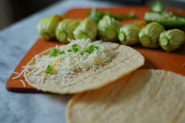 Squash Blossom Quesadillas. Looking for something to do with squash blossoms? No stuffing or frying necessary. From Blossom to Stem | Because Delicious www.blossomtostem.net