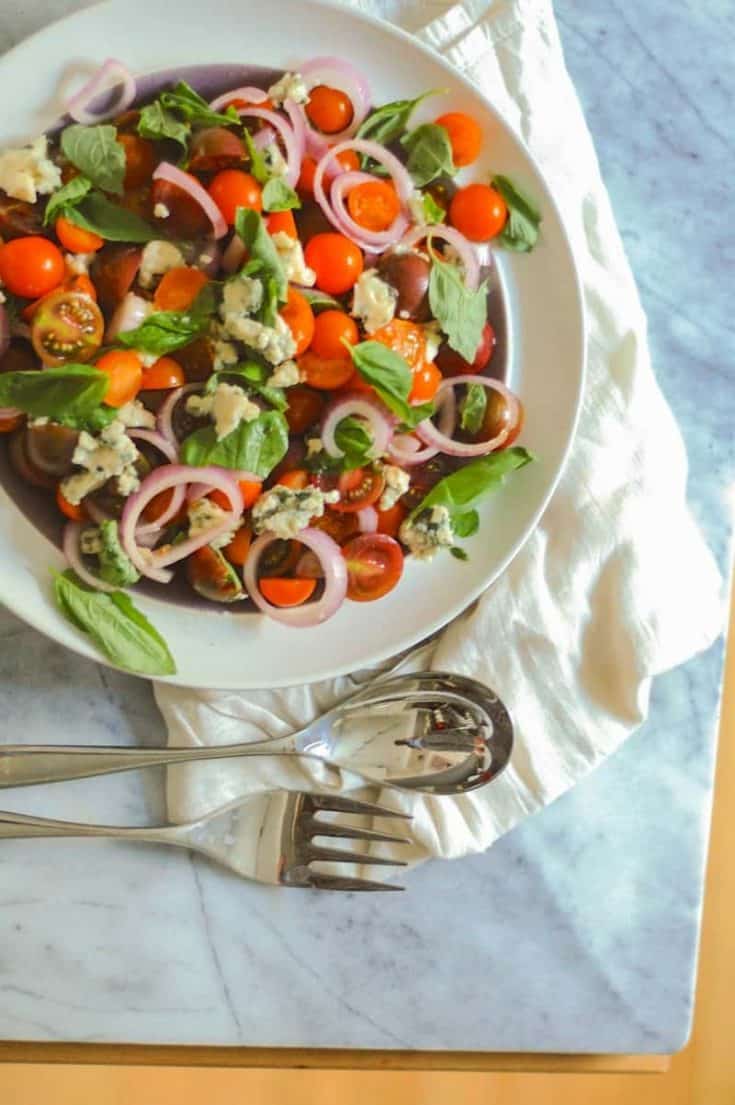 Tomato, Roquefort and Red Onion Salad