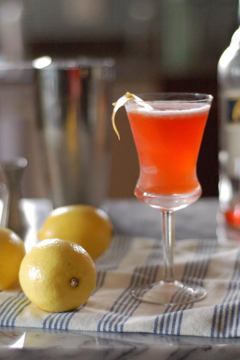 The Aperol Sour, a light and lovely cocktail with Aperol, gin, lemon, and egg white that's perfect for brunch or as an aperitif!