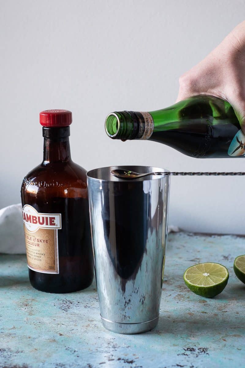 Pouring Fernet into a barspoon