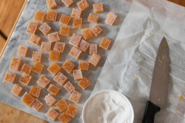 Passion Fruit Pate de Fruit (fruit jellies, or gummies). Gem-like chewy fruit candies. A lovely confection for a special occasion. From Blossom to Stem | Because Delicious www.blossomtostem.net