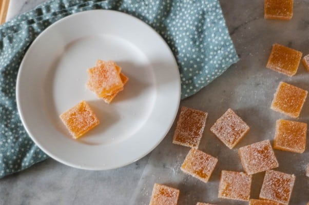 Passion Fruit Pate de Fruit (fruit jellies, or gummies). Gem-like chewy fruit candies. A lovely confection for a special occasion. From Blossom to Stem | Because Delicious www.blossomtostem.net