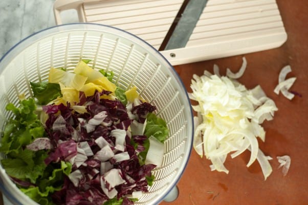 Cara Cara Orange and Avocado Salad. Citrus Avocado Salad with Cara Cara Oranges, Shaved Fennel, Avocado, Escarole, Endive and Radicchio. A refreshing, colorful, and delicious salad. From Blossom to Stem | Because Delicious www.blossomtostem.net #glutenfree #vegan #vegetarian