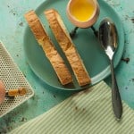 Trompe L'Oeil Eggs and Toast. Lemon pudding "eggs" with lemon curd yolks and fennel seed cake "toasts". From Blossom to Stem | Because Delicious www.blossomtostem.net