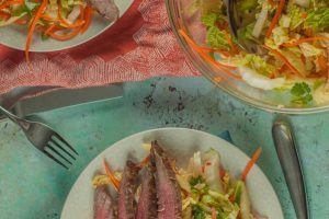 Vietnamese Flank Steak with Citrus Mint Cabbage Salad. From Blossom to Stem | Because Delicious www.blossomtostem.net #glutenfree #dairyfree