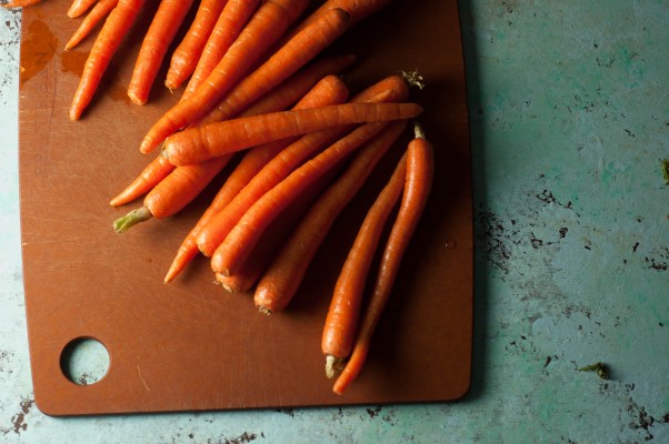 Roasted Carrots with Burrata and Carrot-Top Pesto and a Review of A Girl and Her Greens from Blossom to Stem | Because Delicious www.blossomtostem.net