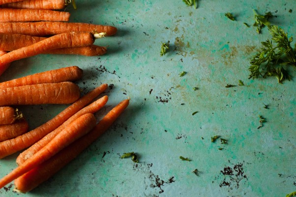 Roasted Carrots with Burrata and Carrot-Top Pesto and a Review of A Girl and Her Greens from Blossom to Stem | Because Delicious www.blossomtostem.net