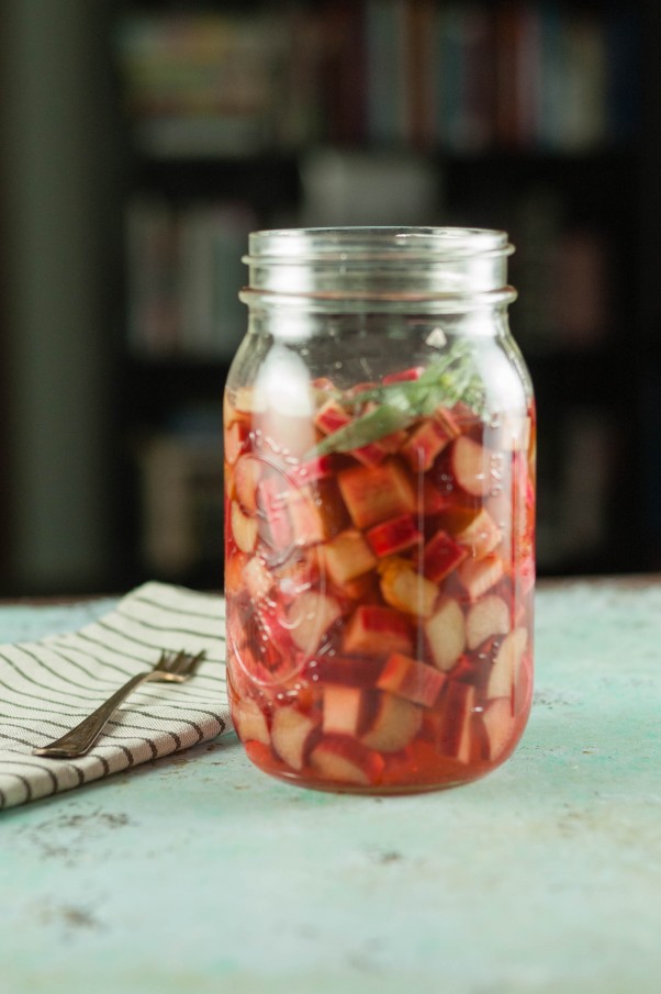 Pickled rhubarb. A savory spin on rhubarb and a simple way to brighten a salad. From Blossom to Stem | Because Delicious www.blossomtostem.net