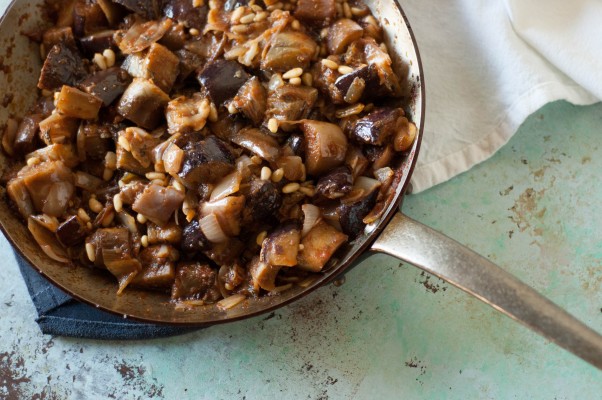 Eggplant Caponata. A simple, classic Sicilian antipasto. One of the best things you can do with eggplant. An amazing make-ahead appetizer for your next dinner party. Gluten free, vegan, vegetarian. www.blossomtostem.net