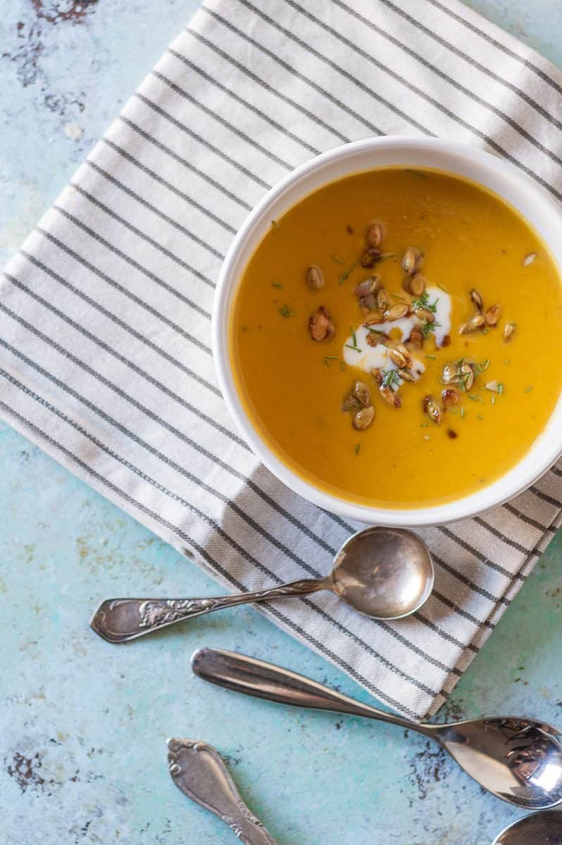 Roasted Heirloom Squash and Tart Apple Soup