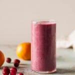 Cranberry Clementine Smoothie. A creamy jewel-toned smoothie that comes together in minutes. Vegan, gluten free, dairy free. From Blossom to Stem | Because Delicious | www.blossomtostem.net
