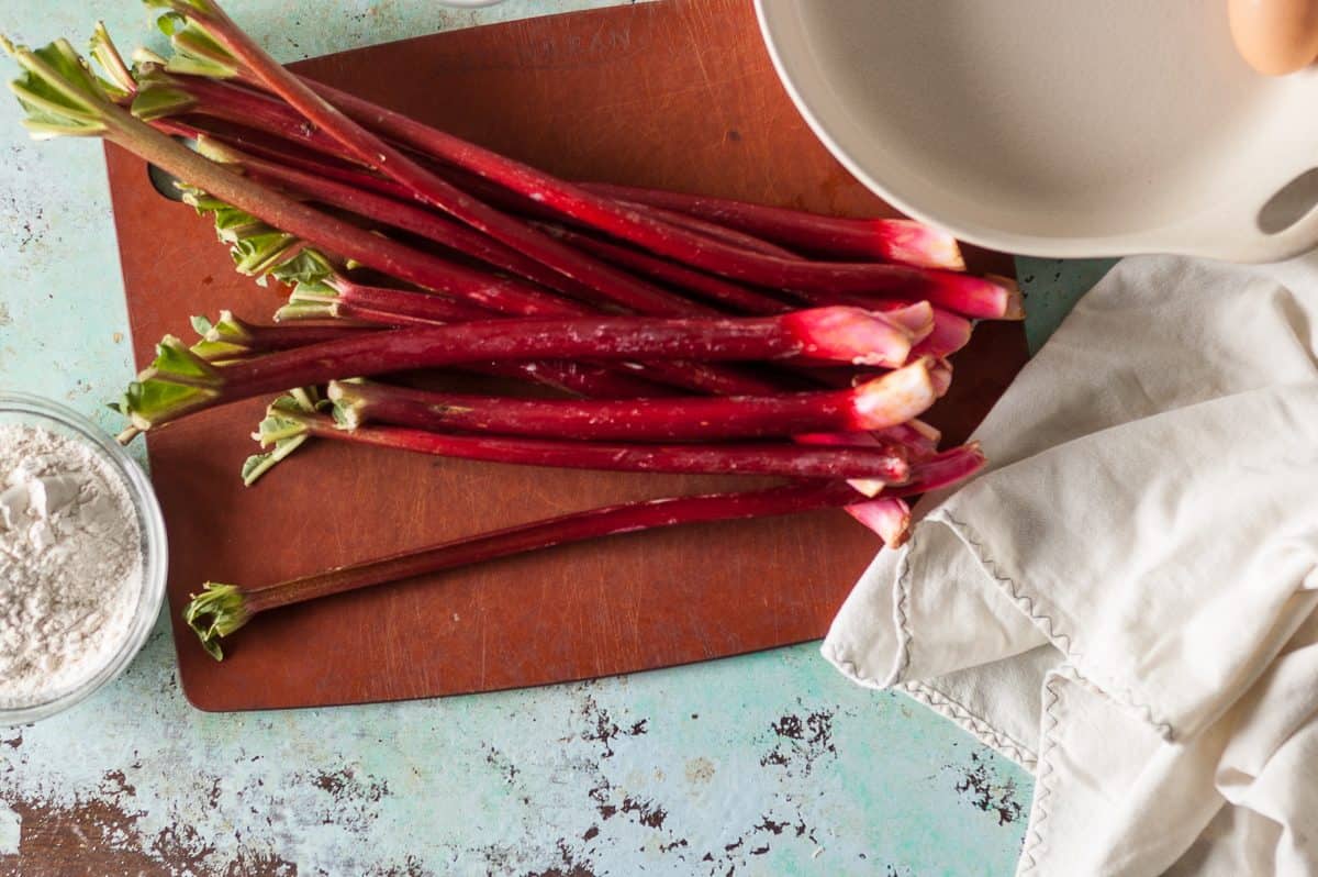 Stalks of rhubarb