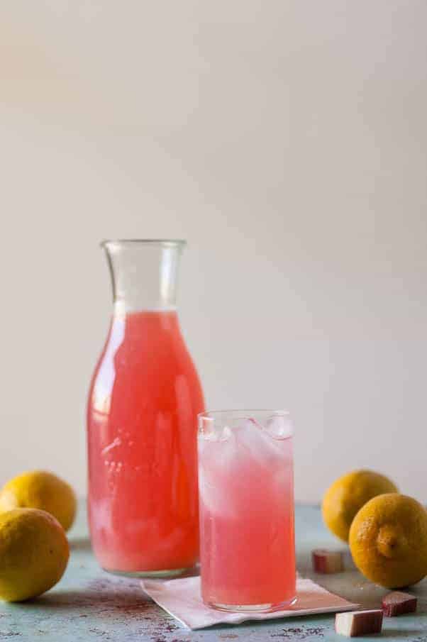 Rhubarb Pink Lemonade. A refreshing, puckery summer cooler. From Blossom to Stem | Because Delicious | www.blossomtostem.net