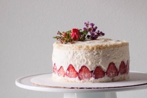 Strawberry Fraisier with Lillet Chiffon Cake and Vanilla Bean Pastry Cream. A dessert for strawberry season. From Blossom to Stem | Because Delicious | www.blossomtostem.net