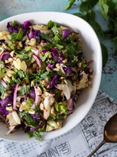 Grilled Cabbage Salad with Peanuts and Mint