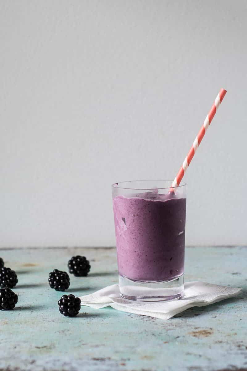 Blackberry Milkshakes. Rich, creamy milkshakes with bright blackberry flavor and a deep purple color. The easiest two-ingredient dessert ever. From Blossom to Stem | Because Delicious | www.blossomtostem.net