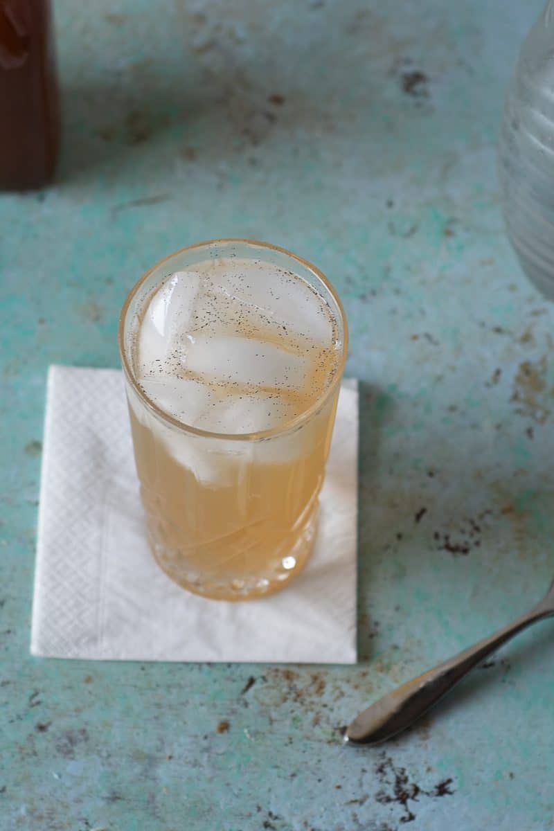 Overhead view of homemade ginger ale