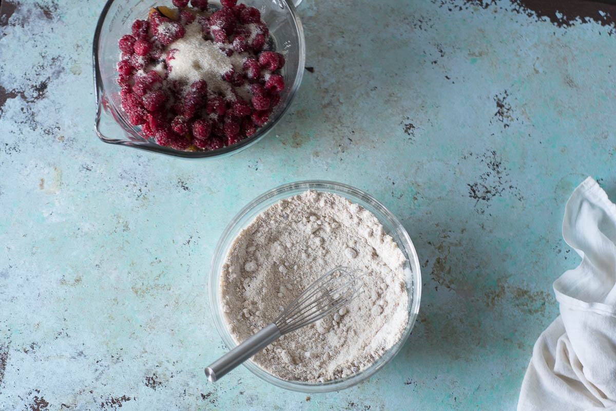 Raspberry Plum Crisp with Walnuts and Cardamom. From Blossom to Stem | Because Delicious | www.blossomtostem.net