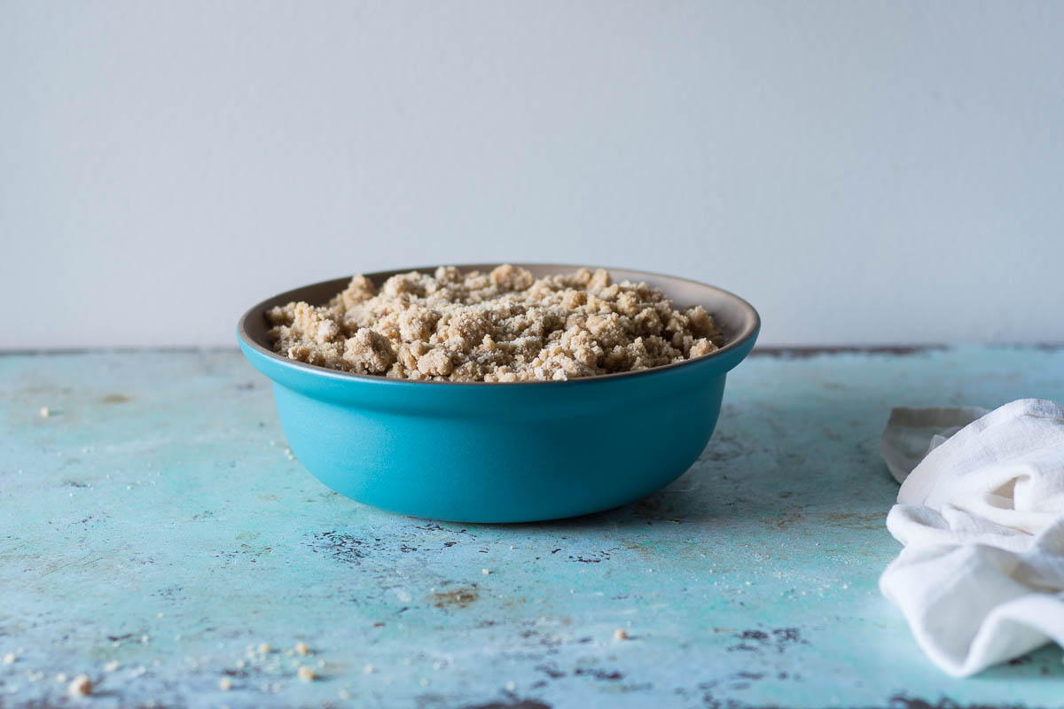 Raspberry Plum Crisp with Walnuts and Cardamom. From Blossom to Stem | Because Delicious | www.blossomtostem.net