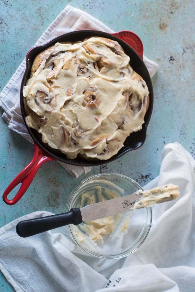 Brioche Cinnamon Rolls with Cream Cheese Icing. A recipe for gooey cinnamon rolls made with no-knead brioche dough. The perfect comforting breakfast treat. From Blossom to Stem | Because Delicious | www.blossomtostem.net