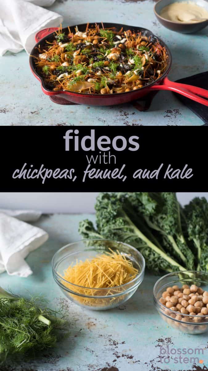 Fideos with Chickpeas, Fennel, and Kale