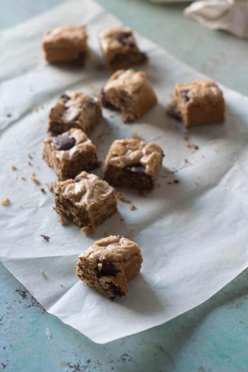 Blondies cut into squares