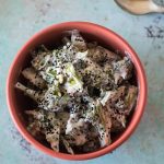 Charred Broccoli with Harissa Yogurt Sauce and Nigella Seeds. From Blossom to Stem | www.blossomtostem.net