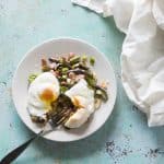 Spring Market Skillet with Asparagus, Radishes, Spring Onions and Poached Eggs. From Blossom to Stem | www.blossomtostem.net