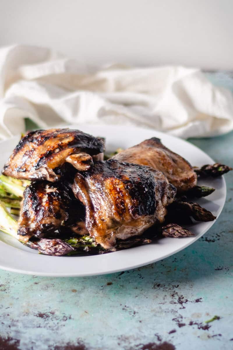 Lemon Balsamic Grilled Chicken and Asparagus - Blossom to Stem