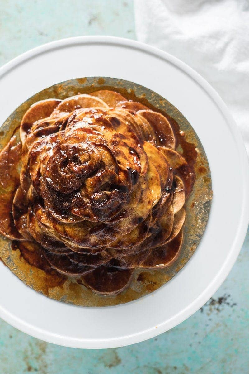 Apple Beehive. A simple and gorgeous cinnamon-sugar apple dessert. Just brown butter, sugar, cinnamon, apples. Naturally gluten free and grain free.