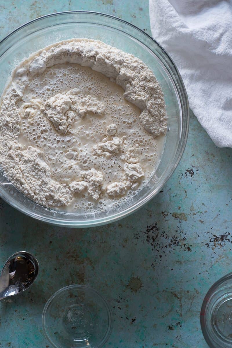 Water added to flour