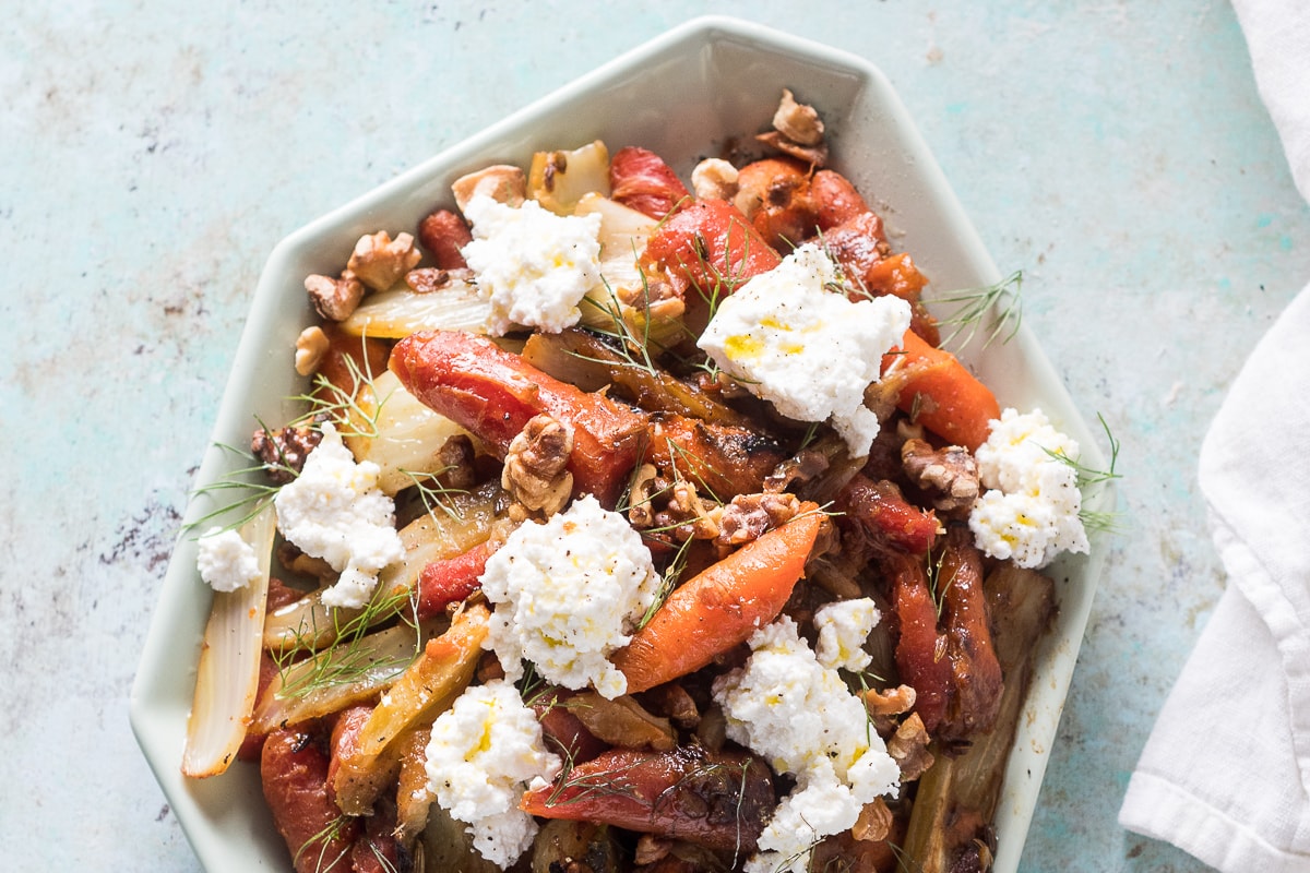 Caramelized Carrots with Fennel and Ricotta from Blossom to Stem | www.blossomtostem.net