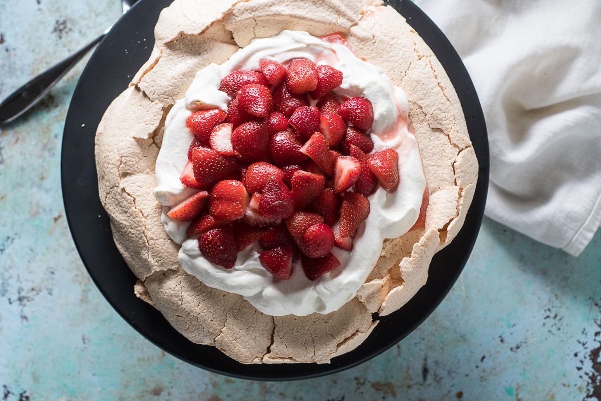 Strawberry Pavlova with Mezcal and Lime from Blossom to Stem | www.blossomtostem.net