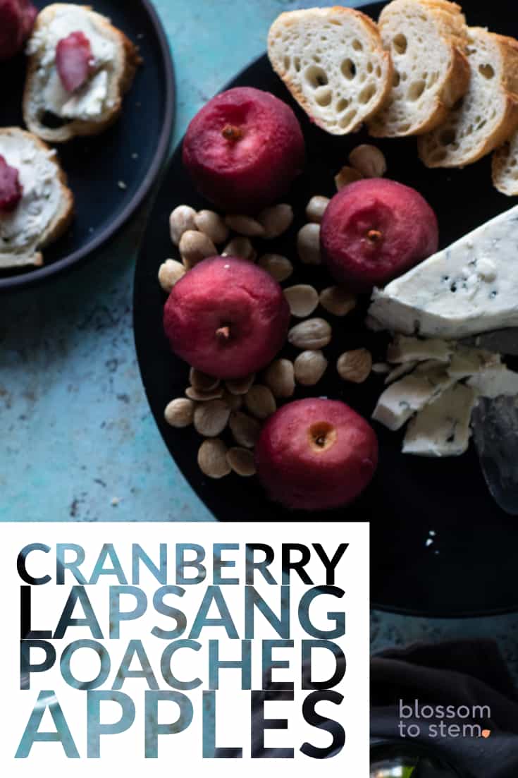 Cranberry Lapsang Poached Apples