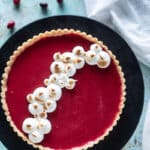 Cranberry Curd Tart with Toasted Meringe overhead shot