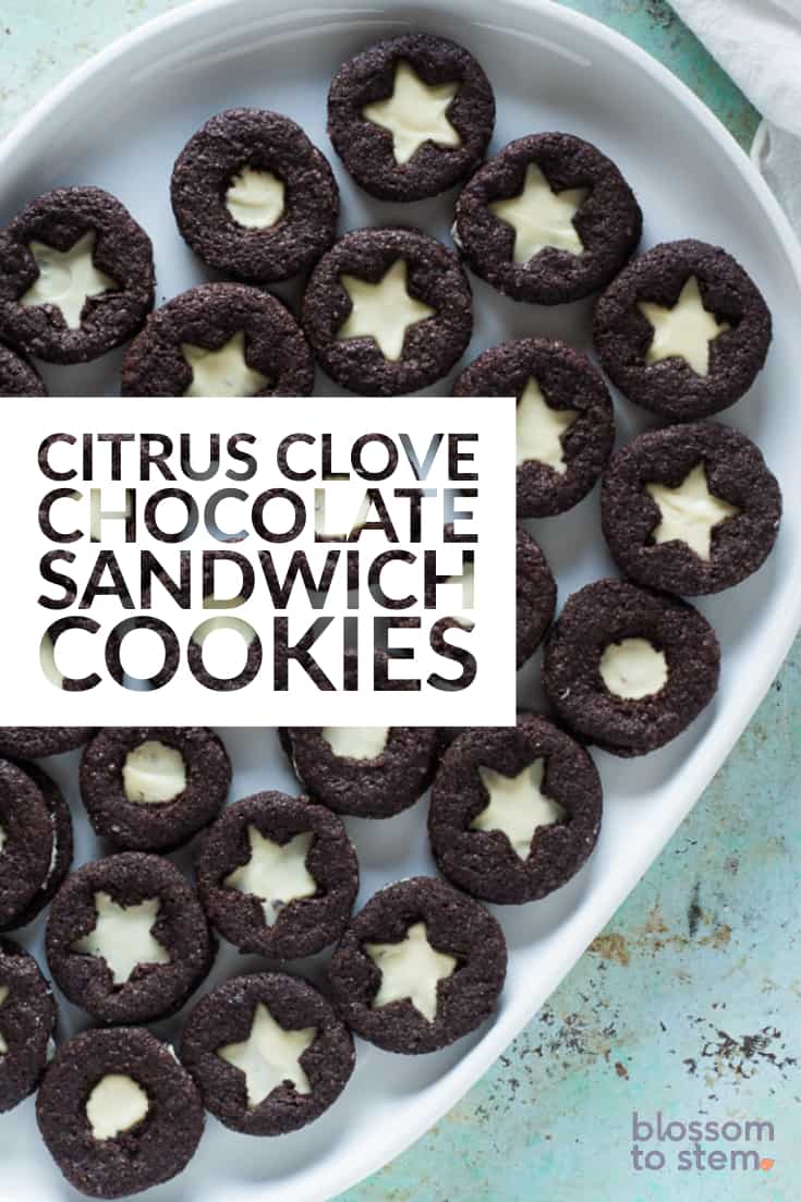 Citrus Clove Chocolate Sandwich Cookies