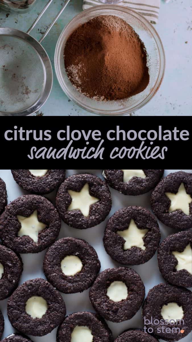 Citrus Clove Chocolate Sandwich Cookies