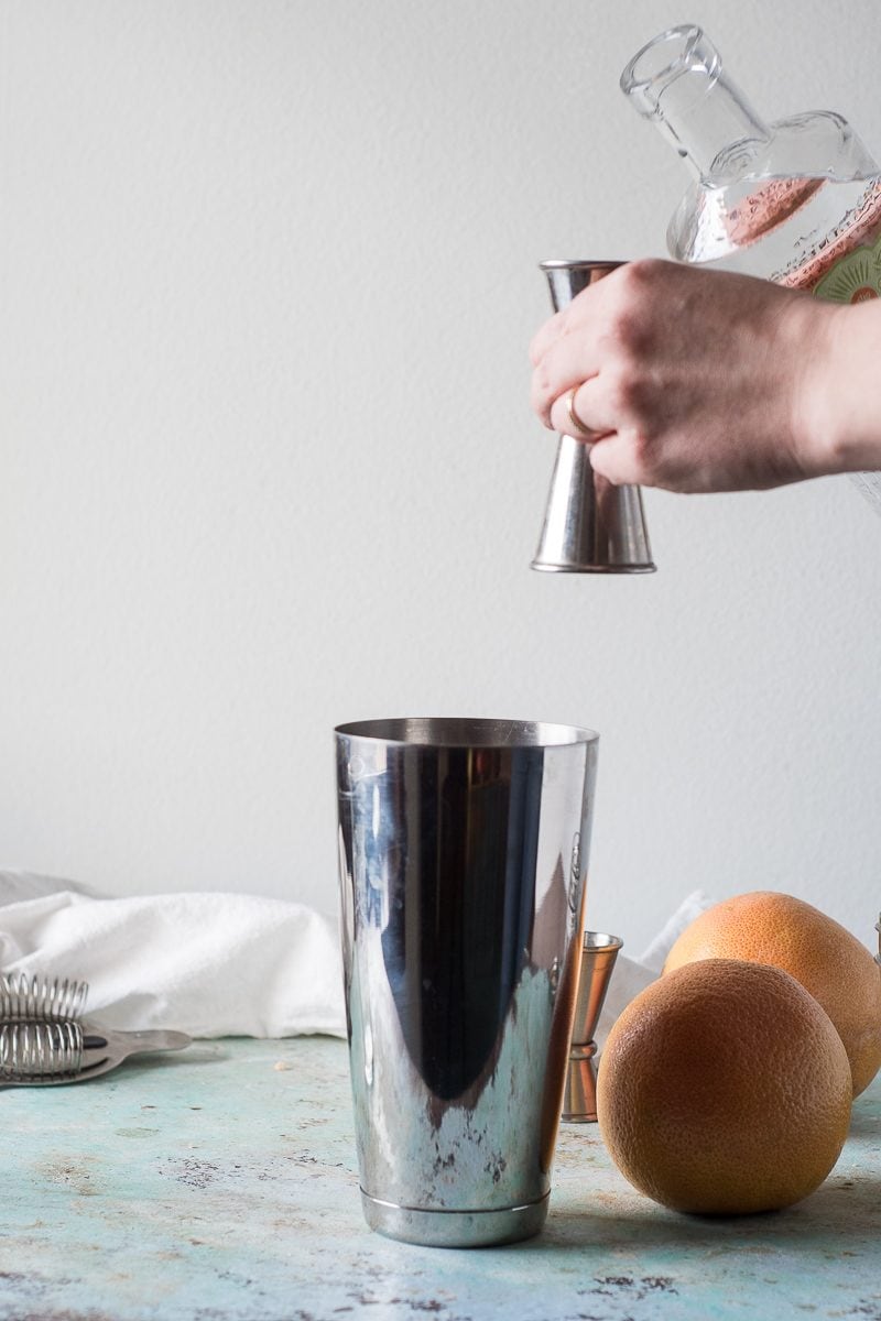 Prairie Organic Gin poured into a jigger