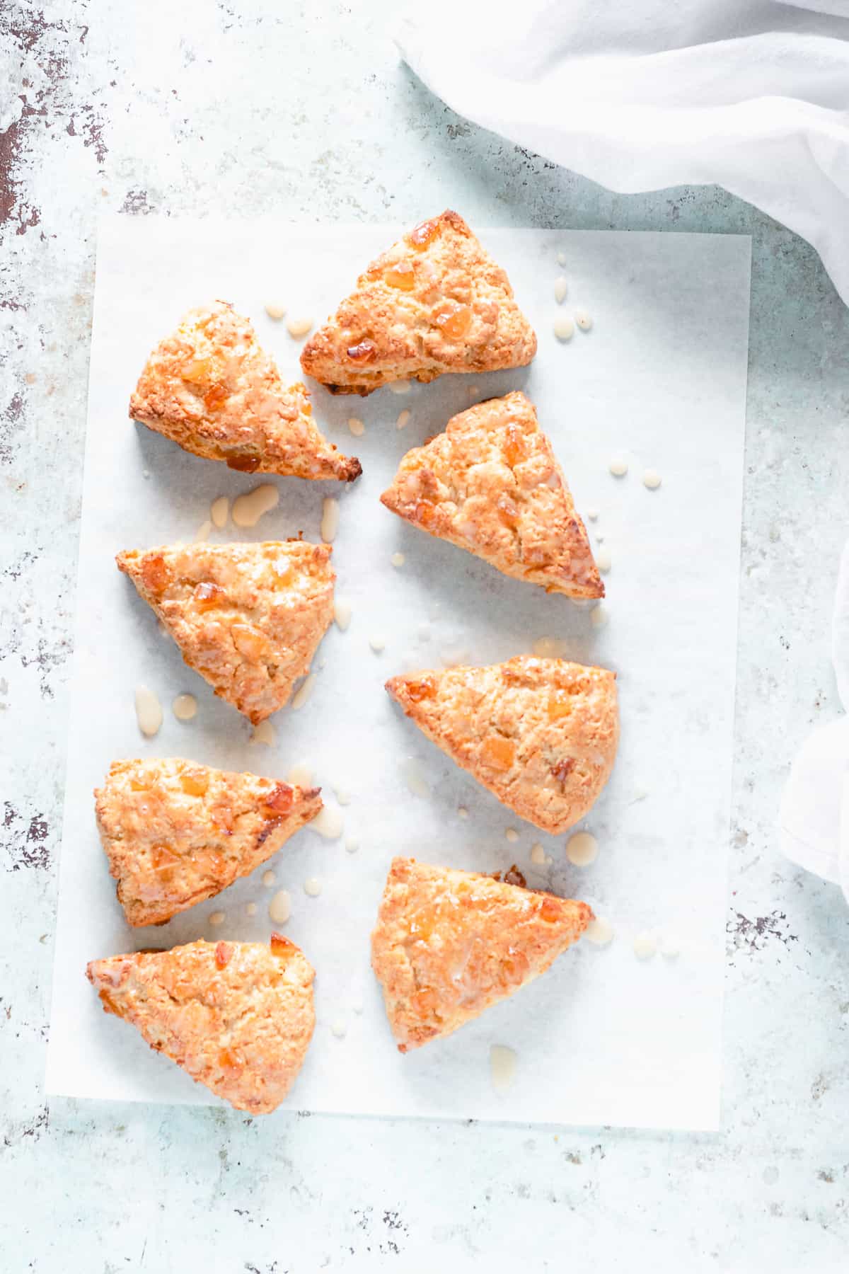 Orange Ginger Scones With Crème Fraîche Icing Blossom To Stem