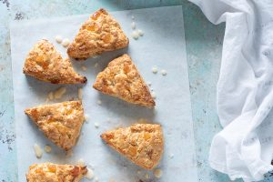 Orange Ginger Scones with Crème Fraîche Icing