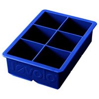 Tovolo King Cube, Sturdy Silicone, Long-Lasting, Ice Tray, Fade Resistant, Stratus Blue, 2 Inch Cubes